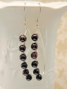 Lovely Garnet gemstone earrings in silver