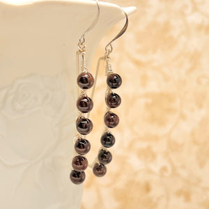 Lovely Garnet gemstone earrings in silver