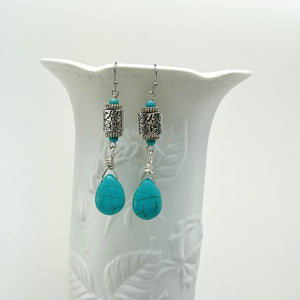 Classy silver and turquoise earrings