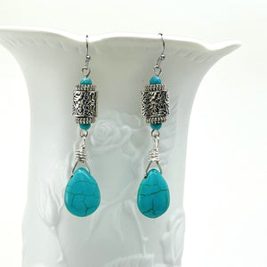 Classy silver and turquoise earrings